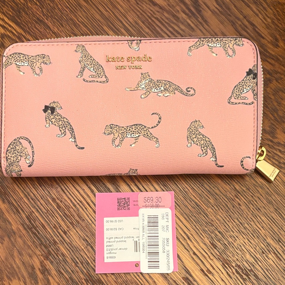 Kate Spade Pink Cheetah Print Wallet